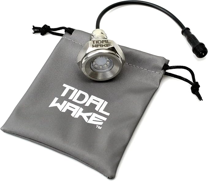 Tidal Wake IP68 LED Underwater Boat Drain Plug Light, Fits 1/2" NPT Threaded Drain, No Holes to Drill! Ultra-Bright Underwater Marine Lighting in Minutes! for Cruising, Fishing, Swimming (Green)