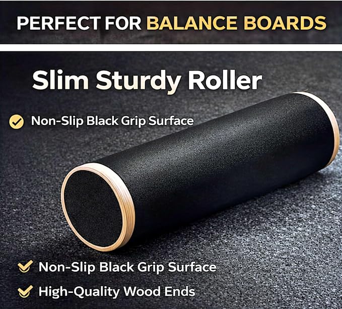 Wooden Balance Board Trainer for Adults – Core Strength & Stability Trainer for Surf, Skateboard & Snowboard Training – Non-Slip Balance Board for Home Gym Fitness