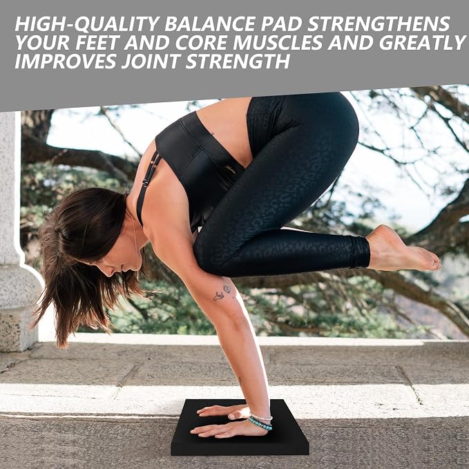 Exercise Balance Pad，High-Density Balance Foam Mat for Physical Therapy Equipment & Strength Stability Training, Slip Resistant TPE Mat for Yoga, Pilates, Meditation,Chair Cushion