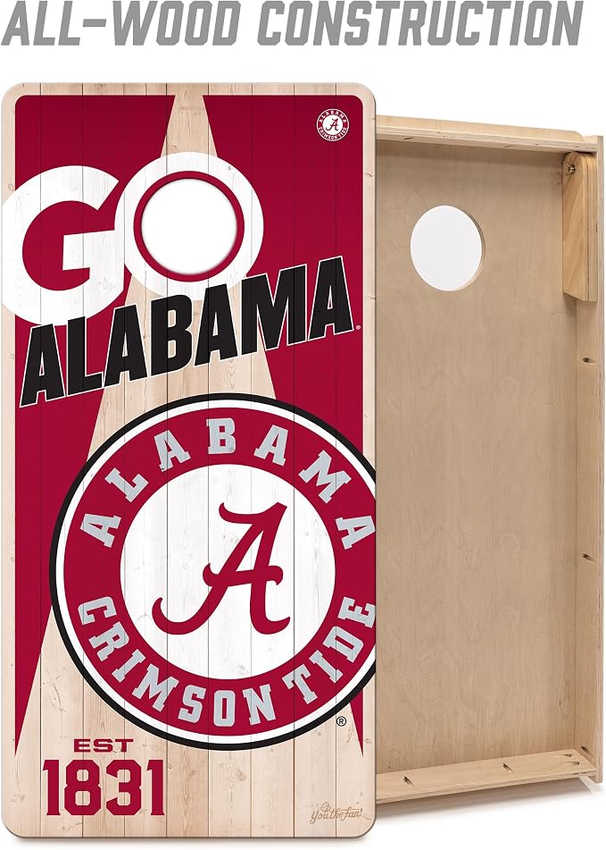 YouTheFan NCAA 2’ x 4’ Professional Wood Cornhole Game