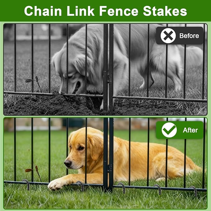 AAGUT Rebar Stakes 12 Inch 8 Pack, J Hook Premium Black Coated Ground Garden Anchors Heavy Duty, Superior Rust Resistance Chain Link Fence Stakes for Camping Tent, Inflatables, Lawn Decor