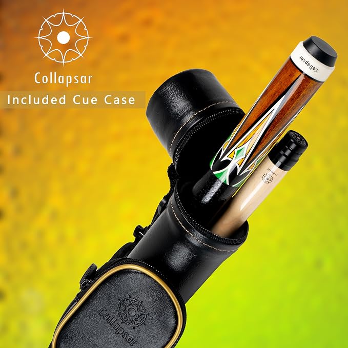 Collapsar CA Pool Stick with 1X1 Hard Case,58" Maple Professional Billiard Cue Stick,19-21 oz Pool Cue Set