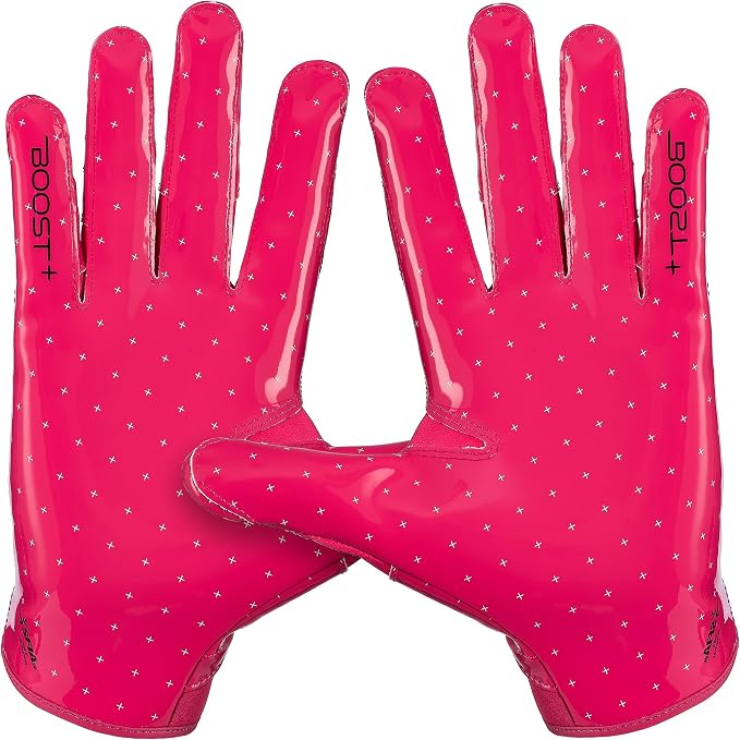 Grip Boost Football Gloves - Solid Stealth 6.0 Boost Plus Sticky Technology - Adult and Youth Football Gloves for Wide Receiver - Men's and Boys Sizes