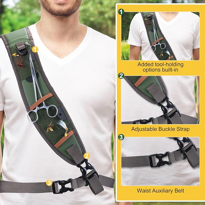 Goture Waterproof Fly Fishing Sling Pack, IPX8 840D TPU Fishing Sling Bag, 13L Tackle Backpack with Rod Holder,Airtight Zipper,Exhaust Valve,Adjustable Strap for Kayaking,Wadering,Hiking