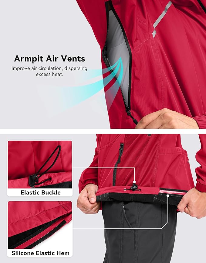 Bikewa Men's Winter Cycling Jackets Thermal Warm Water Resistant Bike Running Windproof Jacket