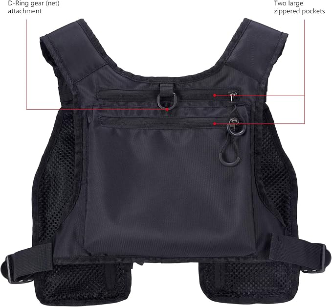 BASSDASH FV08 Ultra Lightweight Fly Fishing Vest for Men and Women Portable Chest Pack