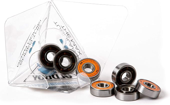 Oldboy Premium Skateboard Bearings, Set of 8 Bearings for Skateboards, Longboards, Inline Skates, Rollerblades, Super Lube Ball Bearings, Skateboard Accessories