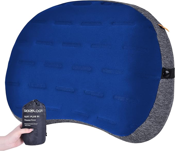 TREKOLOGY UL80 Ultralight Inflatable Backpacking Sleeping Pad with ALUFT Plus SE Inflatable Camping Pillow – Compact, Portable, and Comfortable Gear for Camping, Hiking, Travel, and Outdoor Adventures