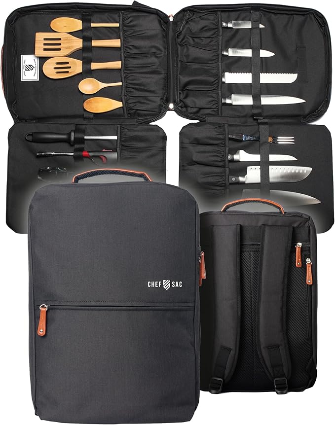 Modern Chef Knife Backpack with 10-Piece Knife Guards Set for Chefs & Students