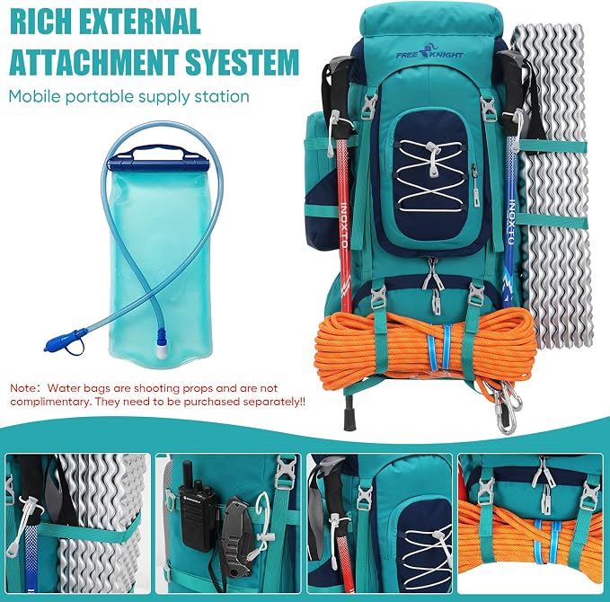 Bseash 70L (65+5) Waterproof Hiking Camping Backpack with Rain Cover, Outdoor Sport Travel Daypack for Climbing Touring (Yellow)