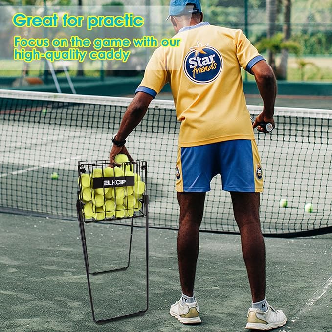 Portable Pickleball & Tennis Ball Hopper - Pickleball Collector Retriever Basket Carrier Gatherer Picker Container for Picking and Storage Training Tool for Ball