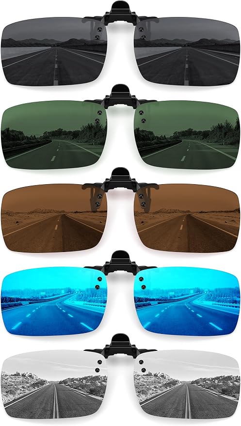 STORYCOAST Clip On Sunglasses for Men Women Polarized Fit Over Prescription Glasses Sports Fishing Driving