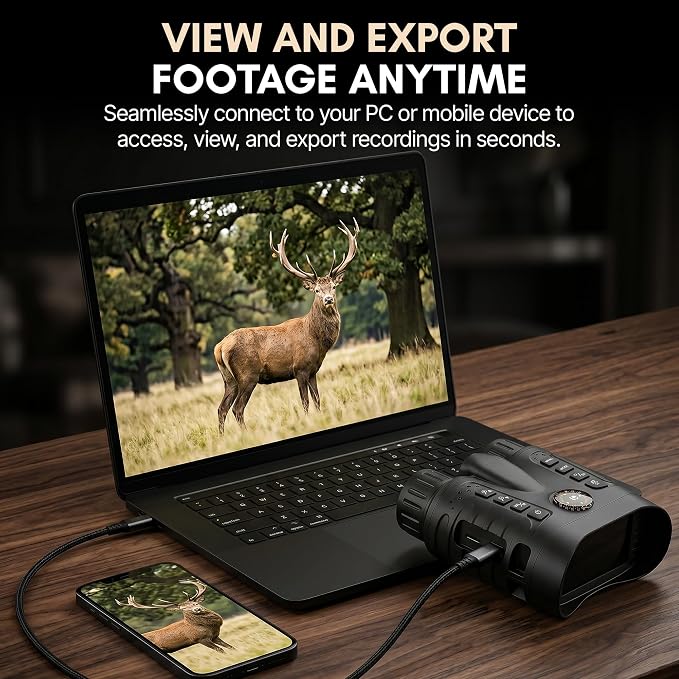 4K Night Vision Goggles for Adults, Night Vision Binoculars with 10X Optical Zoom 3-Inch HD Screen, for Hunting Wildlife Observation Security, Auto-Focus, Infrared, Waterproof.