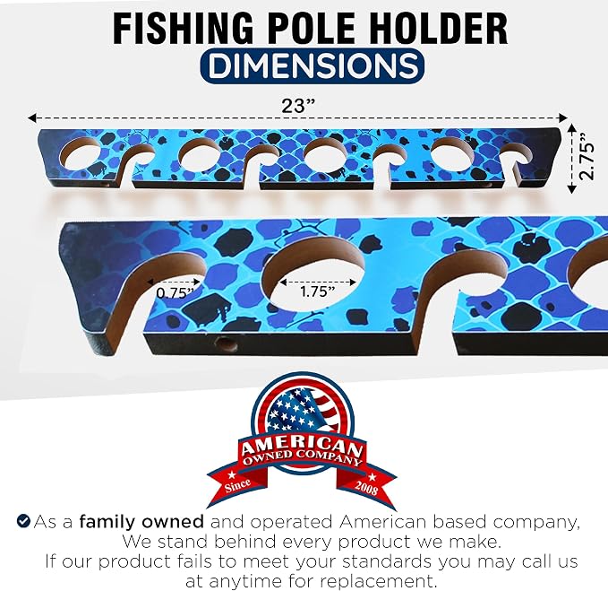 Rush Creek Creations Ceiling Rod Holder for 8 Fishing Poles - Garage Organization and Wall Storage for Reels, Gear, and Accessories - Horizontal Rack