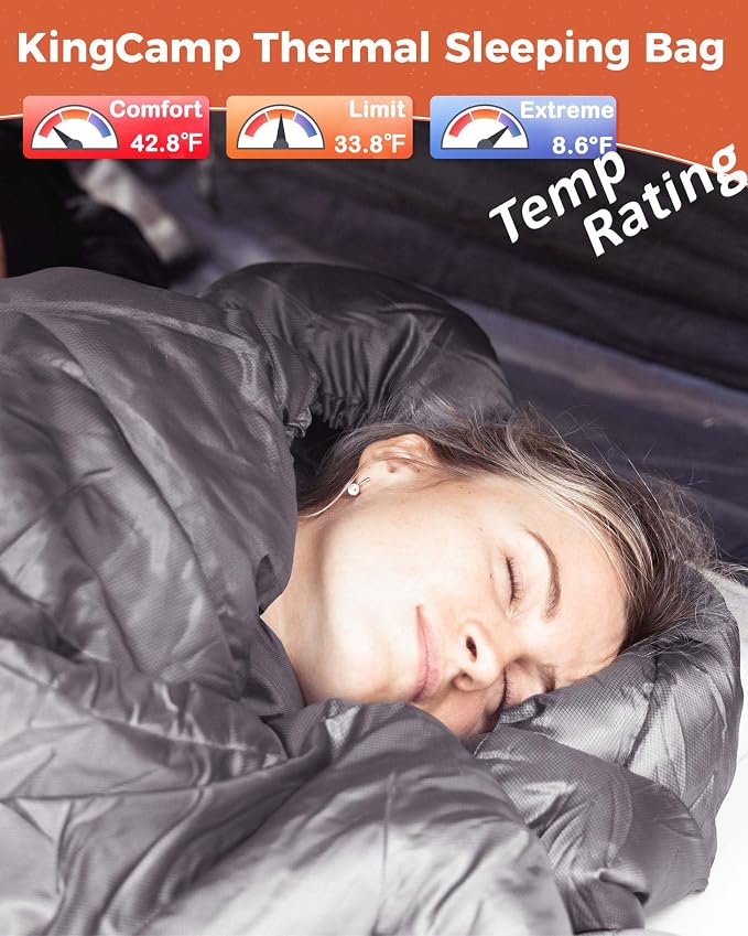 KingCamp Sleeping Bag for Adults Big and Tall, Cold Weather Camping Sleeping Bag with Soft 100% Cotton Flannel Lining, Portable Lightweight Outdoor Traveling & Car Camping