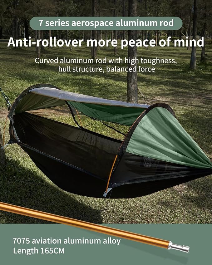 Camping Hammock Tent with Hammock Underquilt, Lightweight Hanging Hammocks Tree Straps, Portable for Hiking, Backpacking