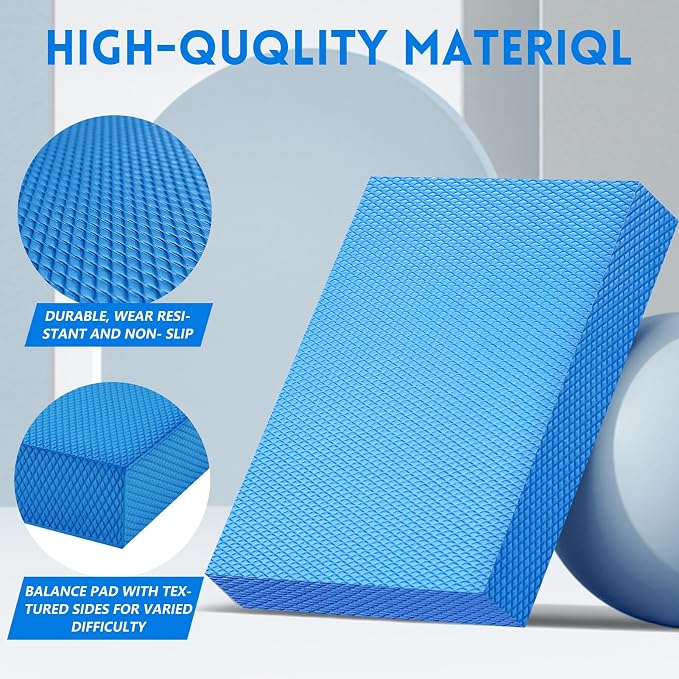 Exercise Balance Pad-15.6"x13" Non-Slip Stability Trainer Pad, 2 Inch Thick Foam Exercise Pad for Physical Therapy, Yoga, Core Training & Stability Training