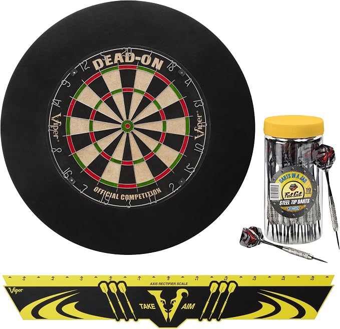 Viper Defender Backboard & Sisal/Bristle Steel Tip Dartboard Bundle