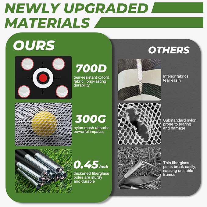 10x7FT Golf Net with Mat, Golf Practice Net for Backyard Garage Indoor Outdoor with Target Pockets for Driving Chipping Swing, for Men Women Dad Husband Golfer, Ideal Gift for Him