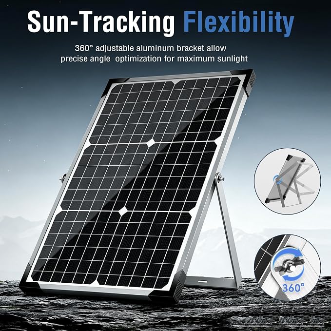 Voltset 30W Solar Battery Charger - 12V Solar Panel Kit with 10A Smart Charge Controller - IP67 Waterproof Solar Trickle Charger Maintainer - Adjustable Mount Bracket for RV Boat Car Motorcycle