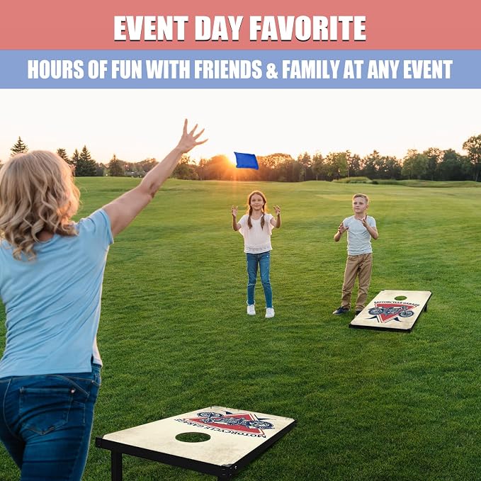 Cornhole Board Set, 3'x2' Cornhole Set, Corn Hole Boards Set, Lightweight Corn Hole Set Includes 2 Cornhole Boards, 8 Cornhole Bean Bags & Carry Case for Outdoor Games