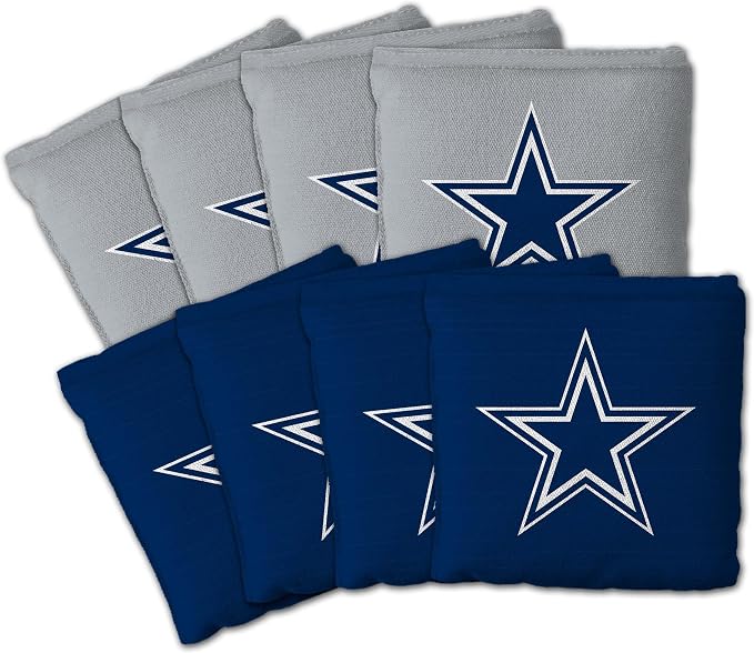 YouTheFan Officially-licensed NFL Set of 8 Cornhole Bags - All Weather Dual Sided Slide & Stop - regulation size