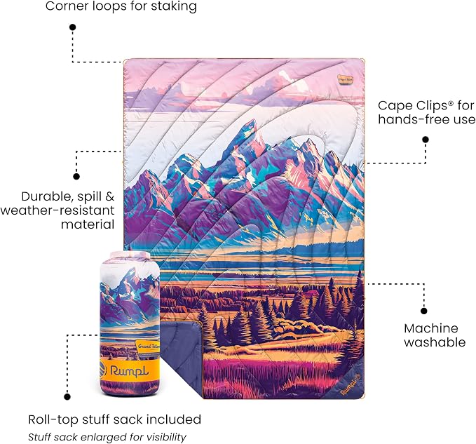 Rumpl Original Puffy National Park Blanket for Camping and Outdoors, Grand Teton - V3