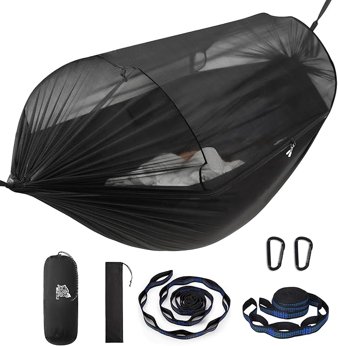Miztli Camping Hammock Portable Tent-Like Double/Single Hammock with Spacious Net for Indoor & Outdoor