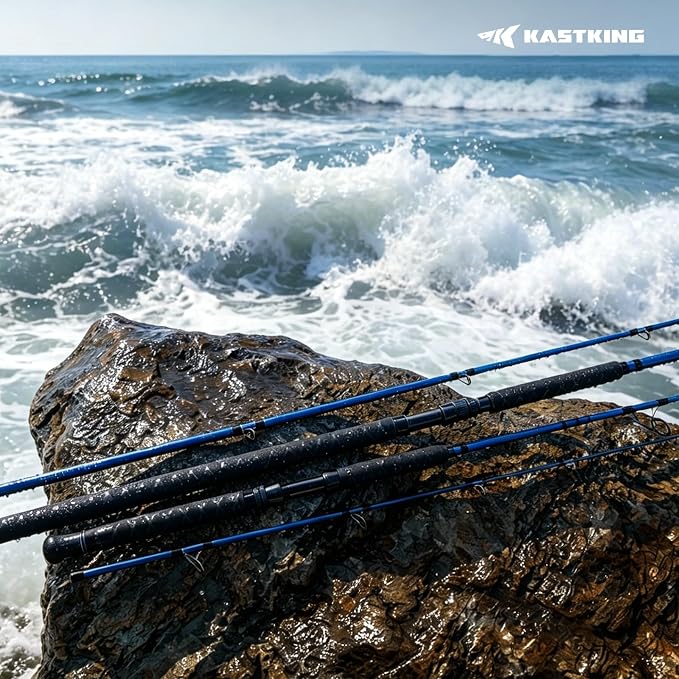 KastKing Kapstan Saltwater Spinning Rod | Boat & Surf Fishing Rod, Lightweight S-Curve Graphite, Stainless Double-Foot Guides,Aluminum Reel Seat, 2-Piece PTS