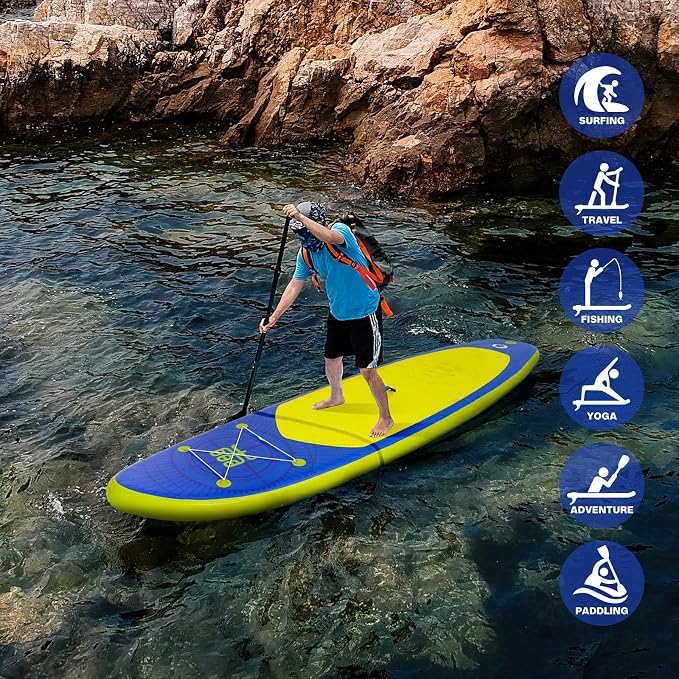 FunWater Inflatable Stand Up Paddle Board with Premium SUP Paddleboard Accessories, Anti-Slip EVA Deck, 11'6''/11'/10'6'' Paddle Boards for Adults & Youth of All Skill Levels