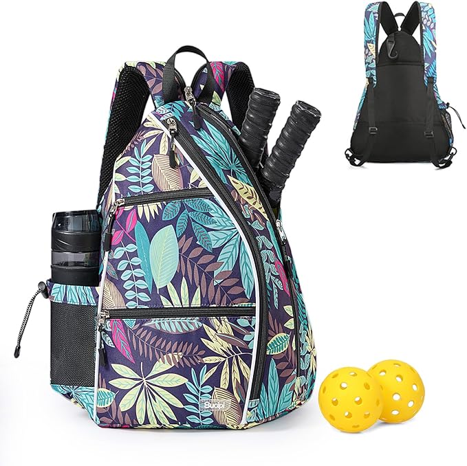 Sucipi Pickleball Bag - Men's & Women's Pickleball Backpack, Adjustable Sling Bag w/Fence Hook/Large Capacity/Safety Pocket