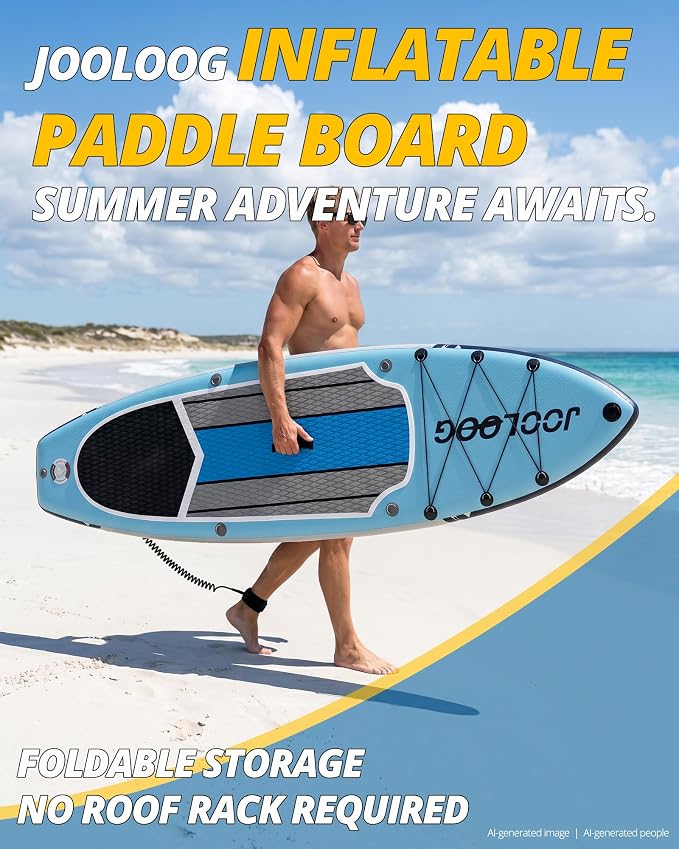 Inflatable Stand Up Paddle Board with Seat, 10'6"/10'5" SUP 440LBS, Recreational Paddleboard for Adults Beginners, Blow Up Paddle Board with Fishing Design, Camera Mount, Cooler Bag & Full Accessories