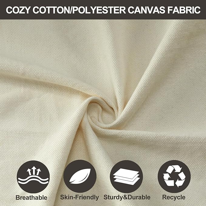 JoyView Brazilian Hammock for Single Person - 78.8x39.4” Portable Cotton Hammock with Hanging Ropes & Carry Bag Large for Patio 300LBS Capacity Perfect for Outdoor/Indoor - Natural White