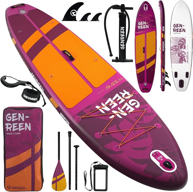 Paddle Board Stand up Paddle Board (Extra Large 11'*33/34") Newly Improved 2 Side Layers 450LBS Quality Inspection×5 (All-Season for JP customers) paddleboards Fishing Family Pet Friendly