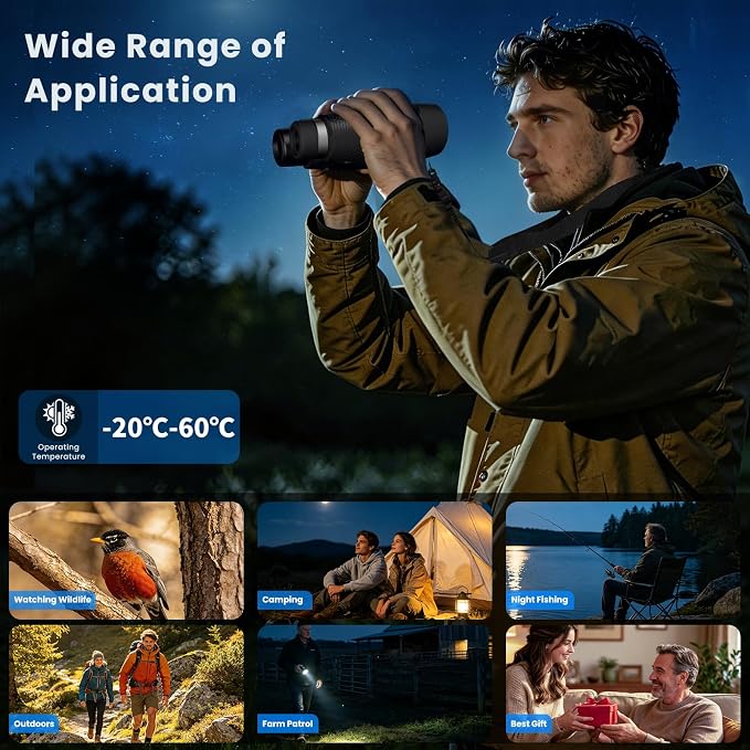 4K Night Vision Goggles for Adults, Infrared Night Vision Binoculars with 8X Digital Zoom, 1670FT Range with 32GB Card for Hunting, Wildlife Observation Camping, Security and Outdoor Use