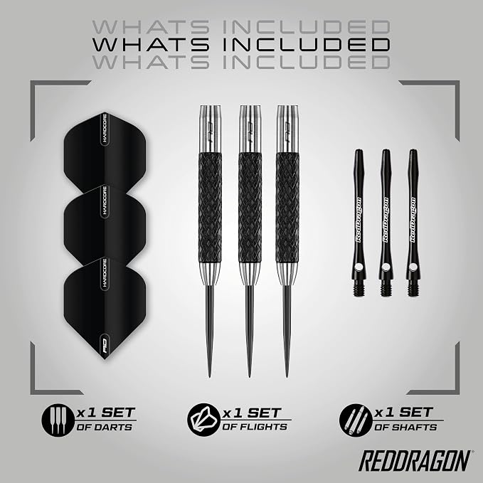 RED Dragon Rat 26g, 28g, 25g, 30g, 32g or 35g Tungsten Darts Set with Flights and Stems