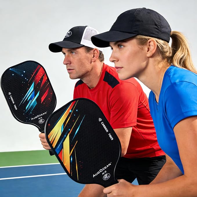 Pickleball Paddle,Pickleball Paddles-3K Raw Carbon Fiber Pickle Ball Paddle Surface with Great Grit & Spin,T700 Pickleball Racket with Excellent Power,Control and Balance,USAPA Approved