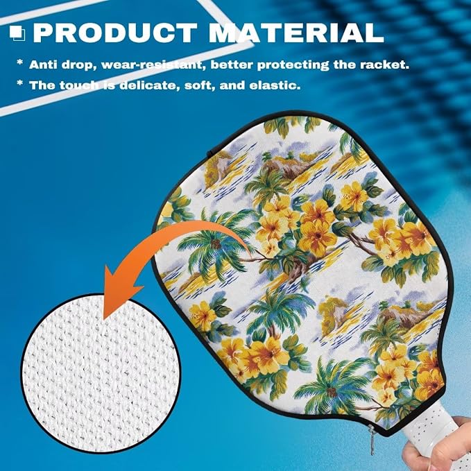 Blue Camo Corgi Pattern Print Pickleball Paddle Covers Only Paddles Holder Sleeve Fits Most Rackets