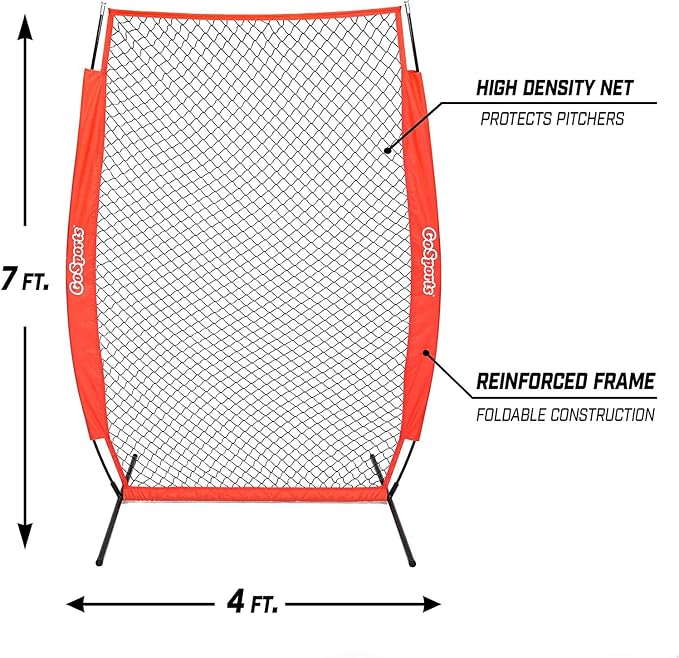 GoSports Baseball & Softball Pitching Screens - L Screen or I Screen - Pitcher Protection Net