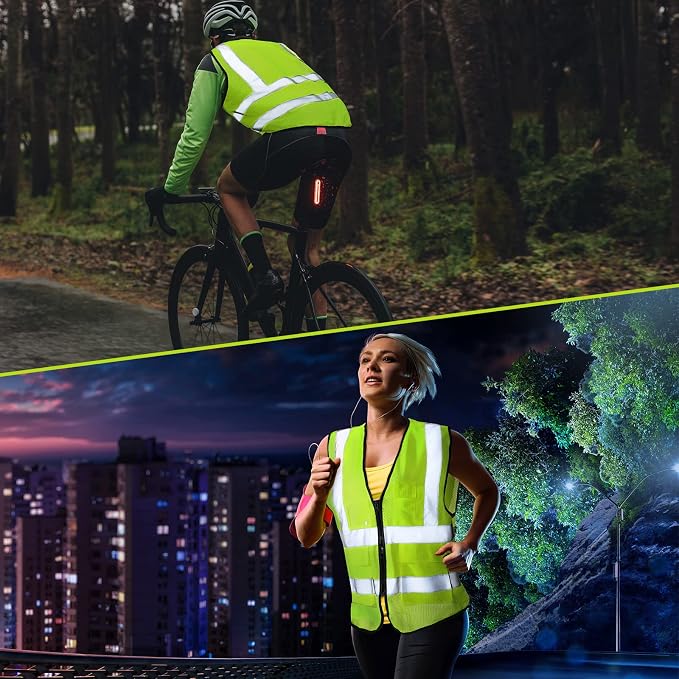 JaGely 30 Pack Reflective Safety Vests with Pockets, High Visibility Mesh Construction Vest for Men Women, Neon Yellow, Size L
