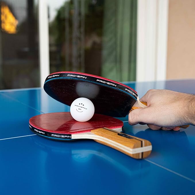 PRO-SPIN Ping Pong Paddles - High-Performance Set with Premium Table Tennis Rackets, 3-Star Ping Pong Balls, Compact Storage Case | Professional Quality Ping Pong Paddle Set | Indoor & Outdoor Games