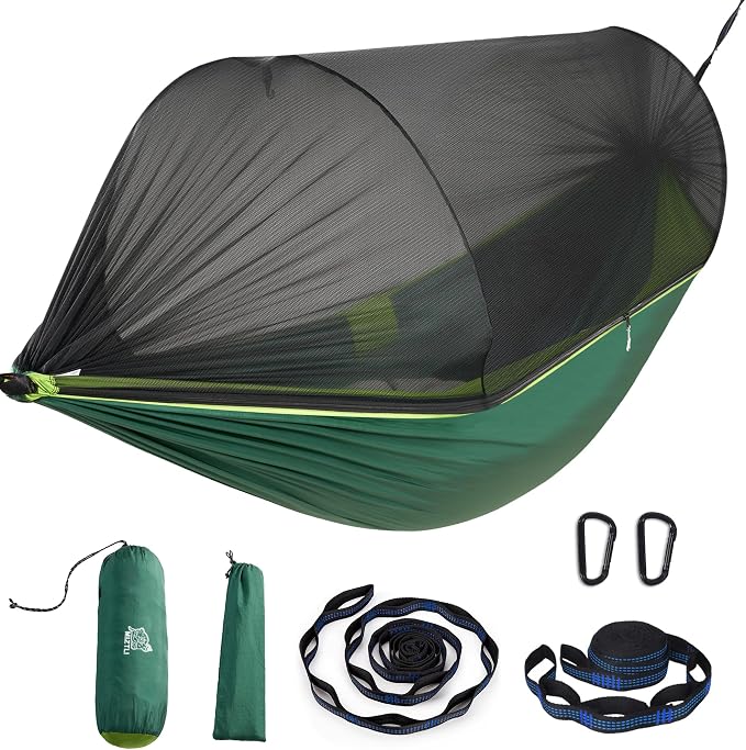 Miztli Camping Hammock Portable Tent-Like Double/Single Hammock with Spacious Net for Indoor & Outdoor