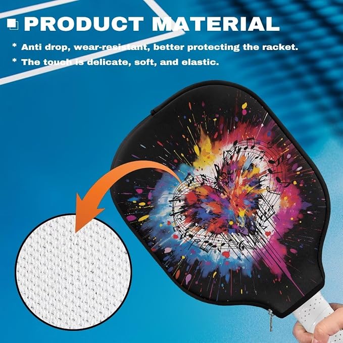Pickleball Paddle Covers Only for Men and Women Zipper Closure Protection and Decoration