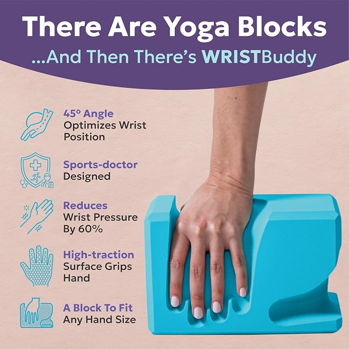 WRISTBuddy® Yoga Blocks 2-Pack (Left + Right) — Ergonomic, Hand-Shaped EVA Blocks for Wrist Relief & Better Grip | Doctor-Designed Support for Yoga, Pilates, Handstands, Push-Ups & Rehab
