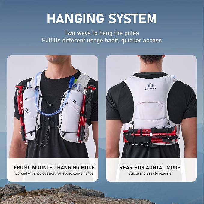 Running Hydration Vest 5L, Running Backpack with 2x500ml Soft Flask, Lightweight Water Backpack Reflective Trail Running Vest for Running Hiking Cycling