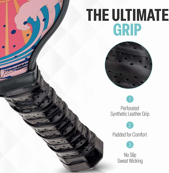 Palms-O-Aces Carbon Fiber Pickleball Paddle – USAPA Approved 16mm T700 Graphite Paddle with Textured Spin Surface | Lightweight Carbon Fiber Pickleball Paddles & Racket | Includes Paddle Cover
