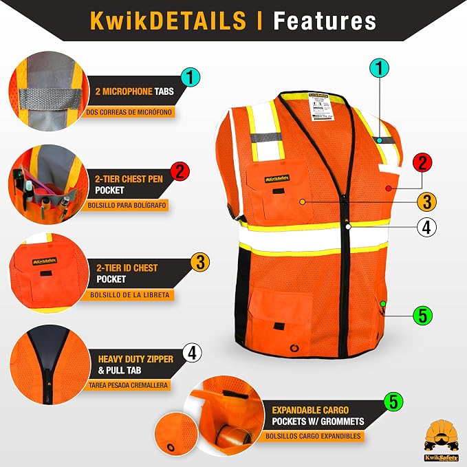 KwikSafety - BIG KAHUNA Safety Vest | Base & Limited Edition | Class 2 Reflective Vest ANSI OSHA Safety Vest for Men