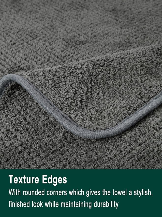 Bath Sheets 40x80 Inches 2-Piece, Extra Large Bath Towels, Soft Absorbent Quick Dry, Microfiber Towels for Bathroom Beach Pool Gym Spa, Charcoal Gray