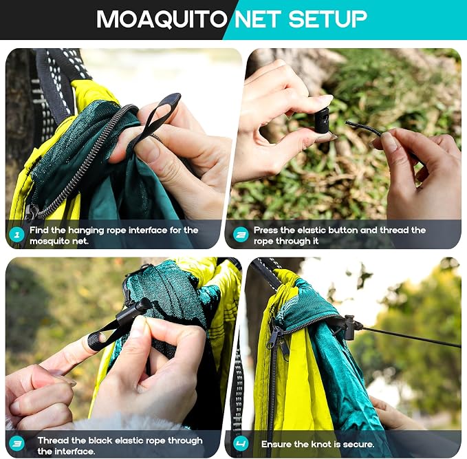 Camping Hammock Mosquito Net,Double & Single Portable Hammocks for Kids Hammocks with 2 Tree Straps,Hammock Tent for Travel Camping,Camping Accessories for Indoor Outdoor Hiking Backpacking