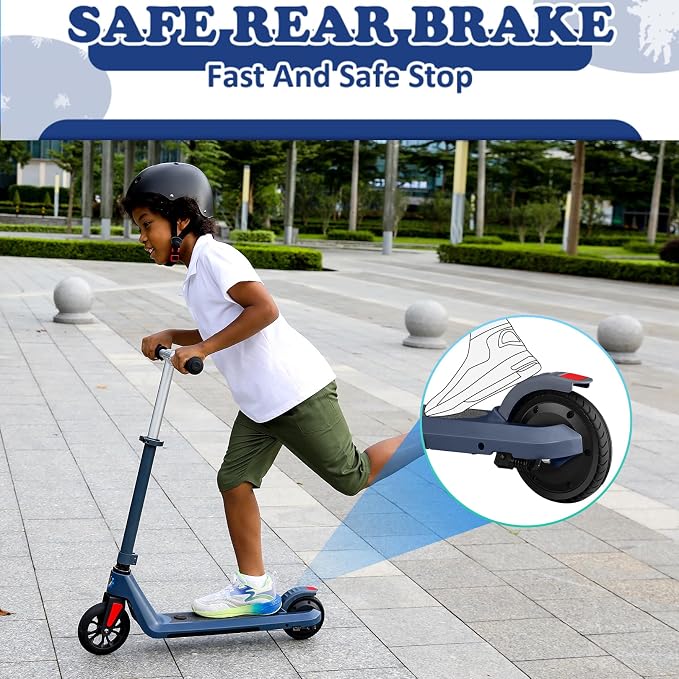 Caroma Electric Scooter for Kids Ages 6-14, 120W Motor & 15 Mph, 85 Mins Ride Time, Adjustable Height & Speed, LED Display, Kids Electric Scooter, Best Gifts for Boys & Girls